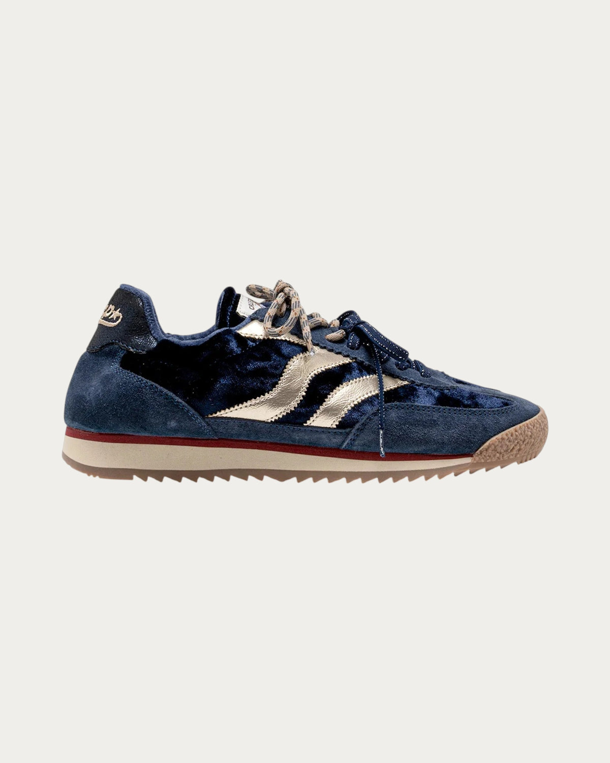MRP Star Utah Velvet Sneaker In Ocean Navy, side view
