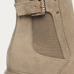 Nero Giardini Beige Chelsea Boot with Buckle Strap, heel and sole detail