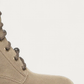 Nero Giardini Beige Nubuck Lace-Up Boot with Crystal Laces, toe detail