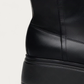Nero Giardini Black Knee High Platform Boot, heel and sole detail