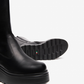Nero Giardini Black Knee High Platform Boot, outsole with Italian flag mark