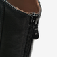 Nero Giardini Black Leather Back Zip Boot, back zip close-up
