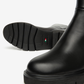 Nero Giardini Black Leather Back Zip Boot, outsole with Italian flag mark