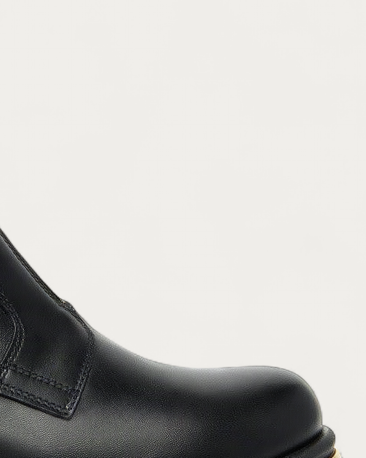 Nero Giardini Black Leather Boot with Buckle Strap and Front Zip, toe detail