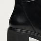 Nero Giardini Black Leather Knee High Boot, heel and sole detail