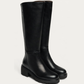Nero Giardini Black Leather Knee High Boot, pair three-quarter view