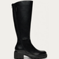 Nero Giardini Black Leather Knee High Boot, side profile