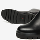 Nero Giardini Black Leather Knee High Boot, outsole with Italian flag mark