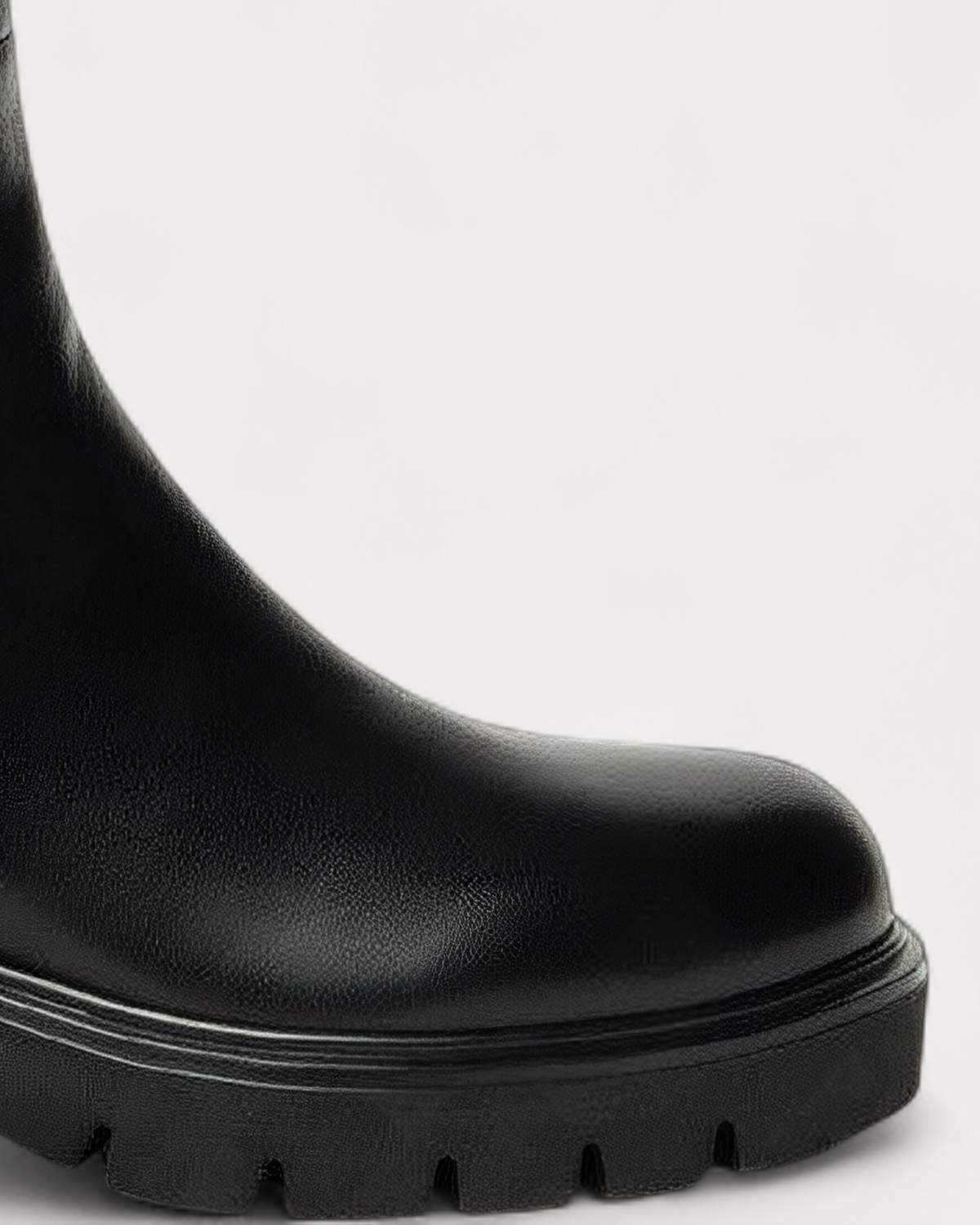 Nero Giardini Black Leather Knee High Boot, toe detail