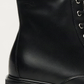 Nero Giardini Black Leather Lace-Up Boot with Crystal Laces, heel and sole detail