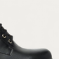 Nero Giardini Black Leather Lace-Up Boot with Gold Side Zip, toe detail