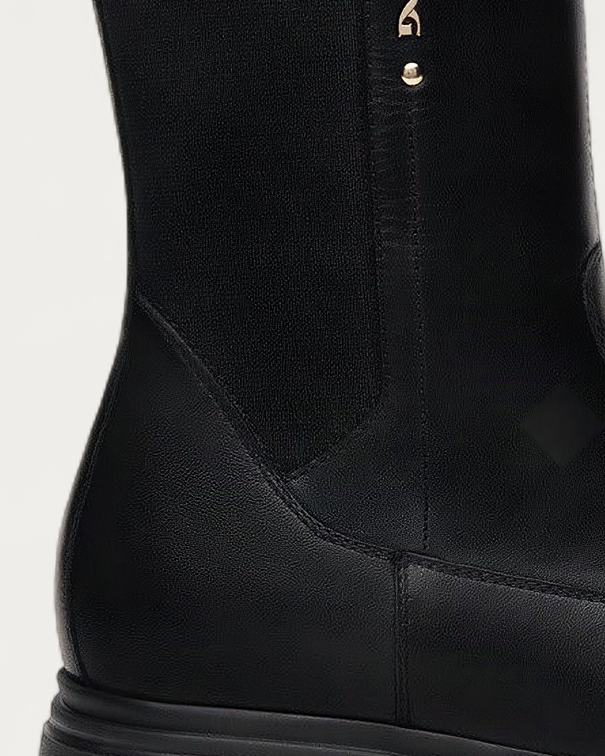 Nero Giardini Black Low Platform Ankle Boot, heel and sole detail