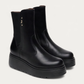Nero Giardini Black Low Platform Ankle Boot, pair three-quarter view