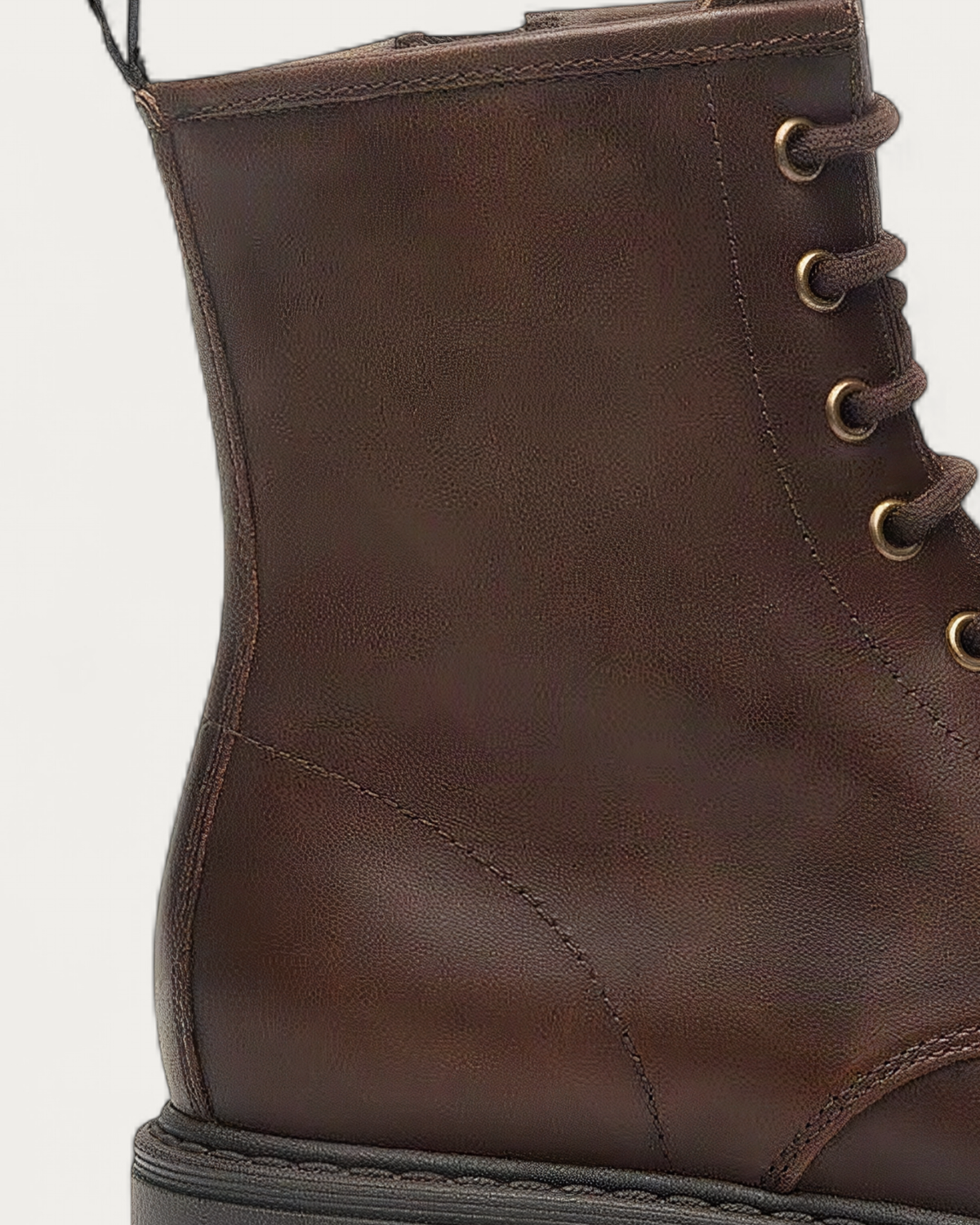 Nero Giardini Brown Leather Lace-Up Boot, heel and sole detail