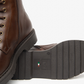 Nero Giardini Brown Leather Lace-Up Boot, outsole with Italian flag mark