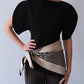 No.1 in Sand scarf by Lescarf tied at the waist