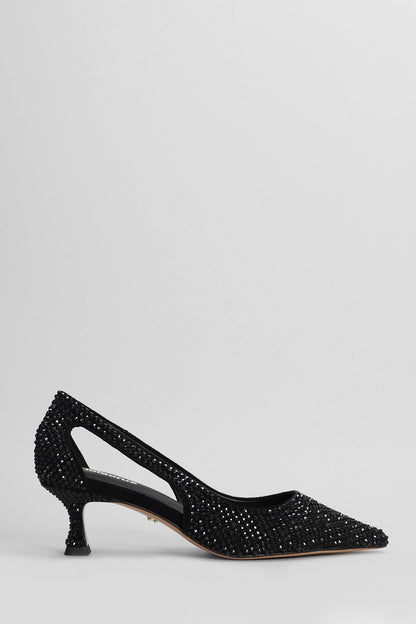 Nowa Kitten Heel Black Cystals