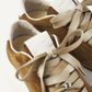 NUBIKK Billy Lou Cognac Suede Sneaker with Dip-Dye Laces, close-up detail