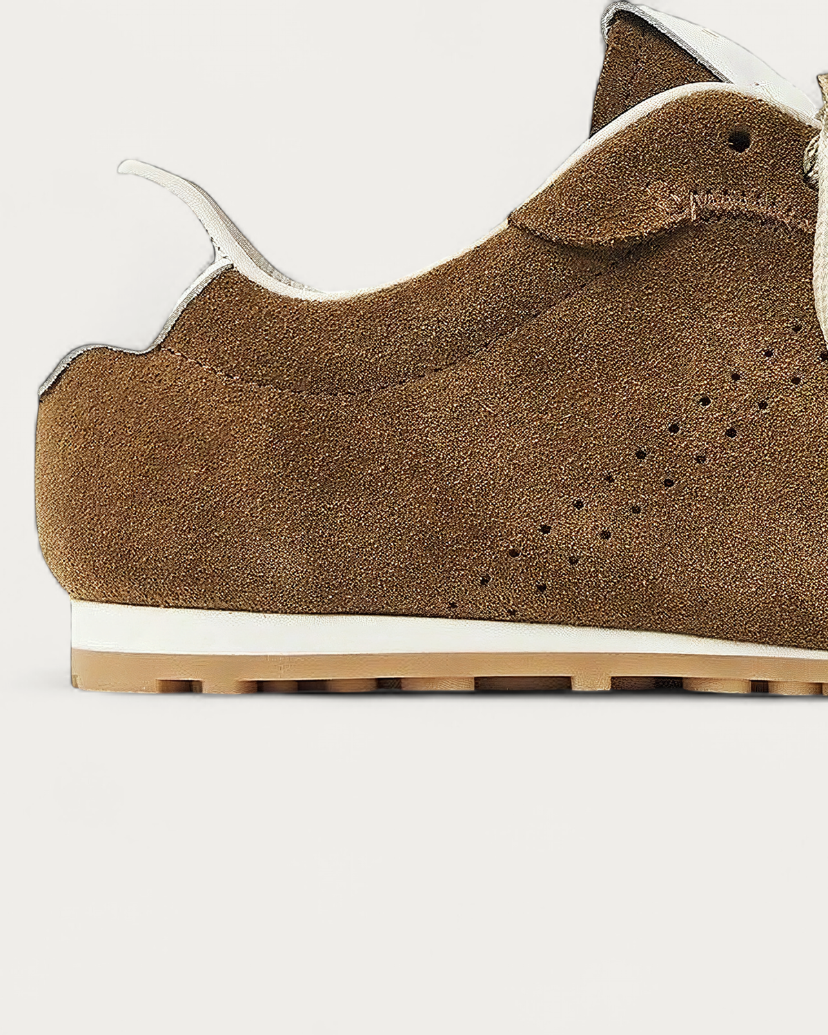 NUBIKK Billy Lou Cognac Suede Sneaker with Dip-Dye Laces, heel detail