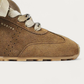 NUBIKK Billy Lou Cognac Suede Sneaker with Dip-Dye Laces, toe detail