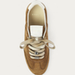 NUBIKK Billy Lou Cognac Suede Sneaker with Dip-Dye Laces, top view