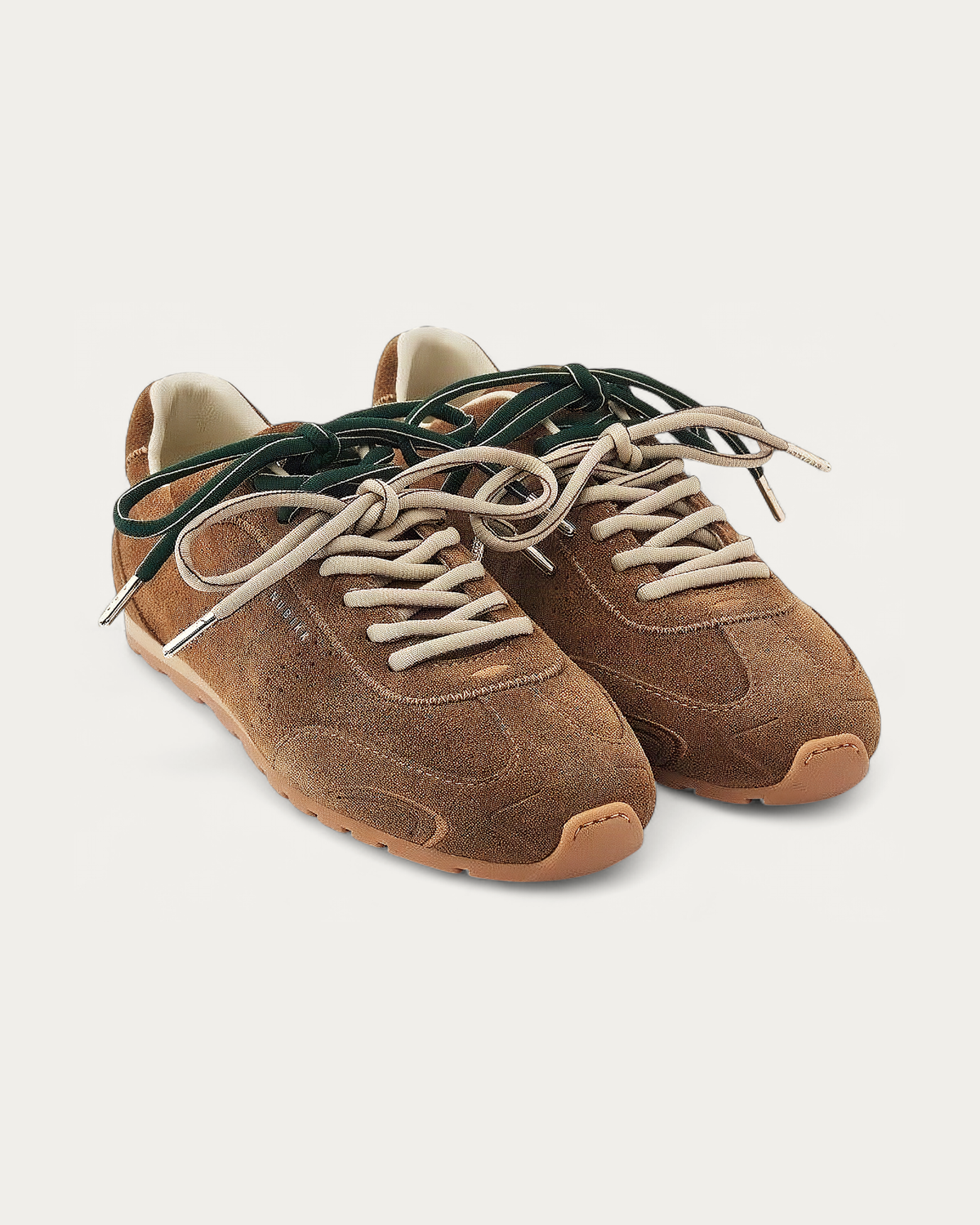 NUBIKK Billy Lou Cognac Suede Sneaker with Double Laces, pair view