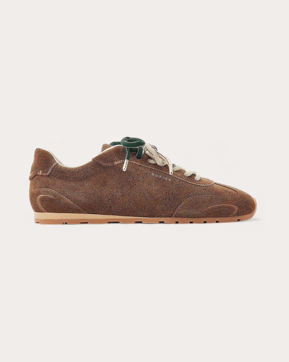NUBIKK Billy Lou Cognac Suede Sneaker with Double Laces, side profile