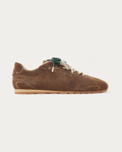 NUBIKK Billy Lou Cognac Suede Sneaker with Double Laces, side profile