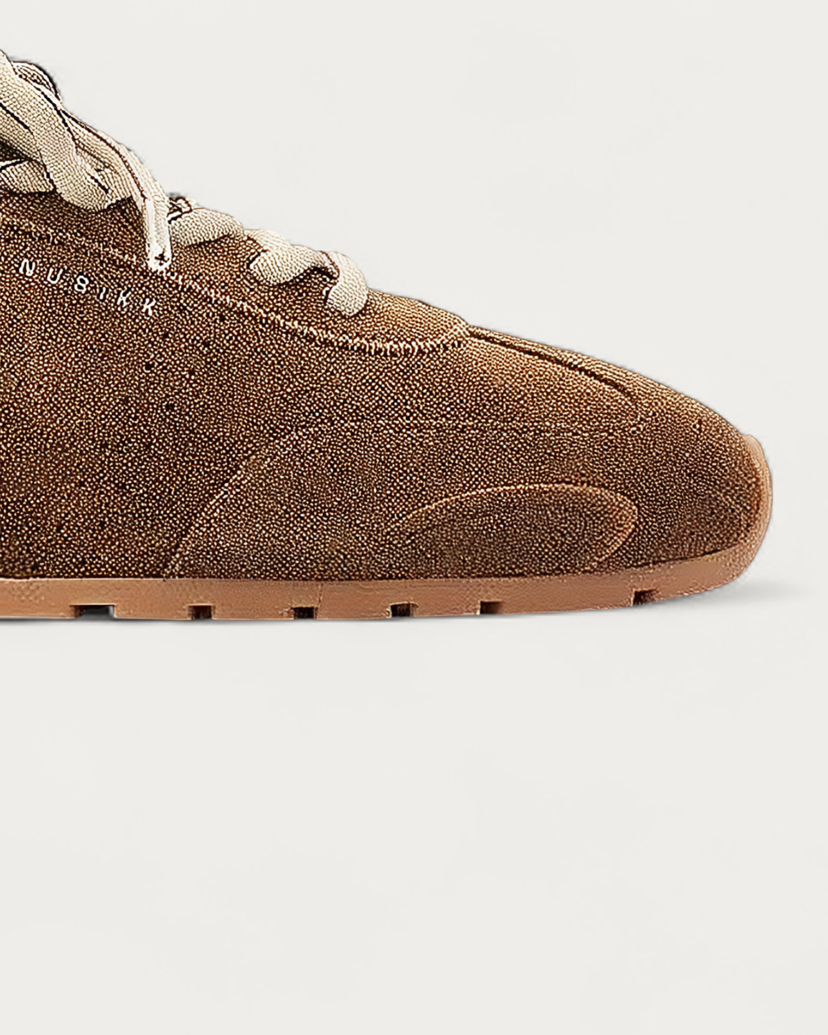 NUBIKK Billy Lou Cognac Suede Sneaker with Double Laces, toe detail