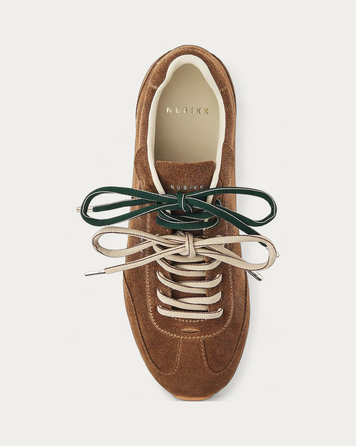 NUBIKK Billy Lou Cognac Suede Sneaker with Double Laces, top view