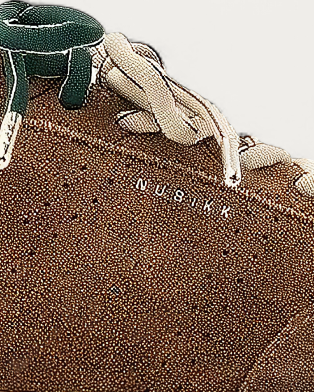 NUBIKK Billy Lou Cognac Suede Sneaker with Double Laces, upper detail
