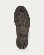 NUBIKK Fae Bobbi Fur lace-up shearling boot in dark brown suede, outsole view