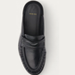 NUBIKK Jones Black Leather Ruffle Mule Loafer, top view