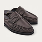 NUBIKK Jones Dark Brown Leather Ruffle Mule Loafer, pair view