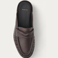 NUBIKK Jones Dark Brown Leather Ruffle Mule Loafer, top view