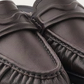 NUBIKK Jones Dark Brown Leather Ruffle Mule Loafer, upper detail
