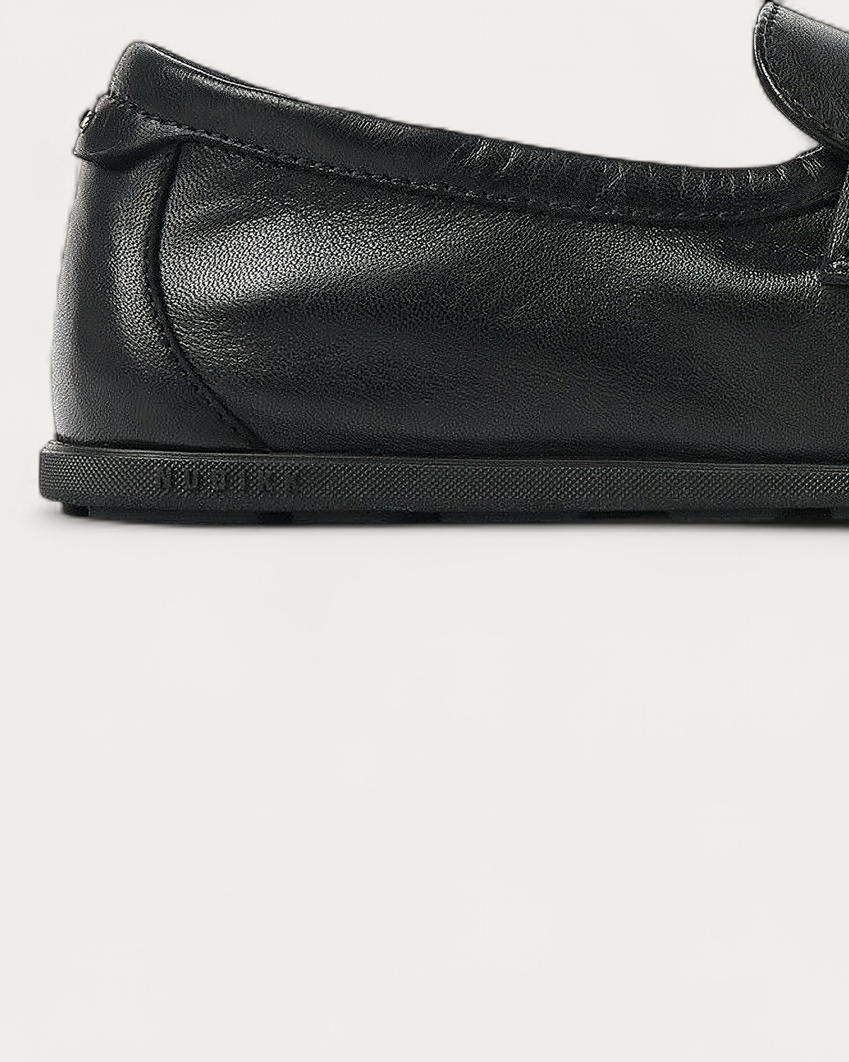 NUBIKK Riley Mio Black Leather Loafer, heel detail