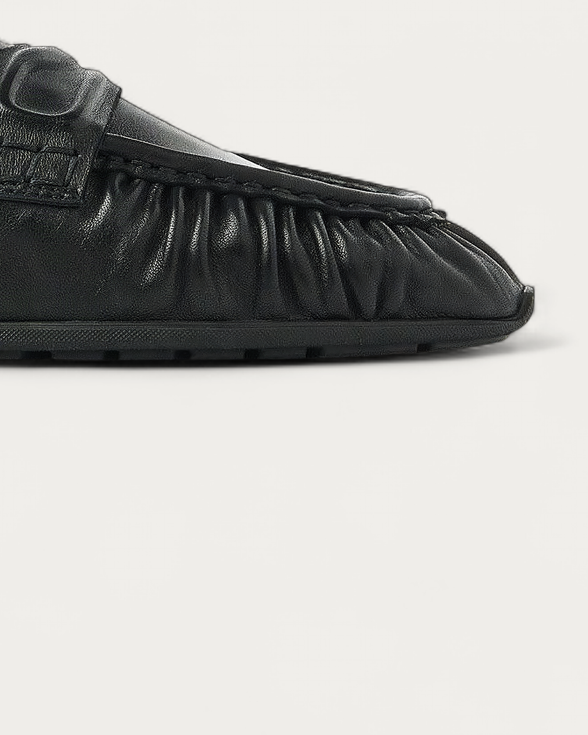 NUBIKK Riley Mio Black Leather Loafer, toe detail