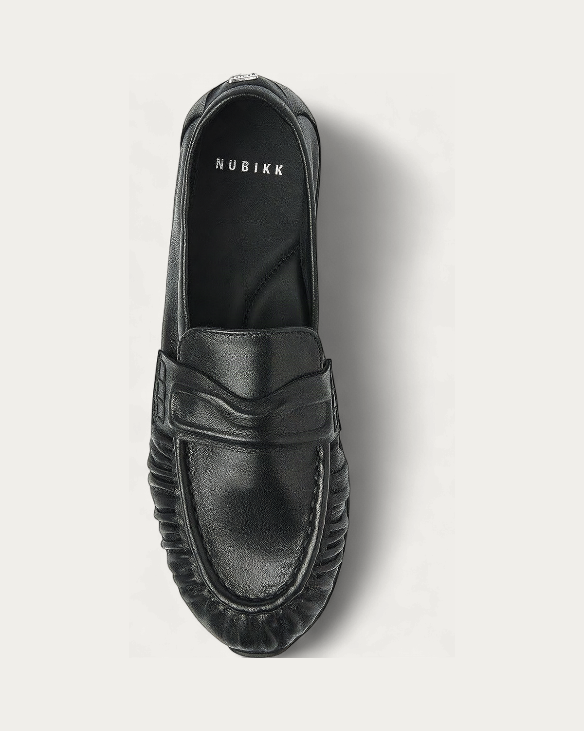 NUBIKK Riley Mio Black Leather Loafer, top view