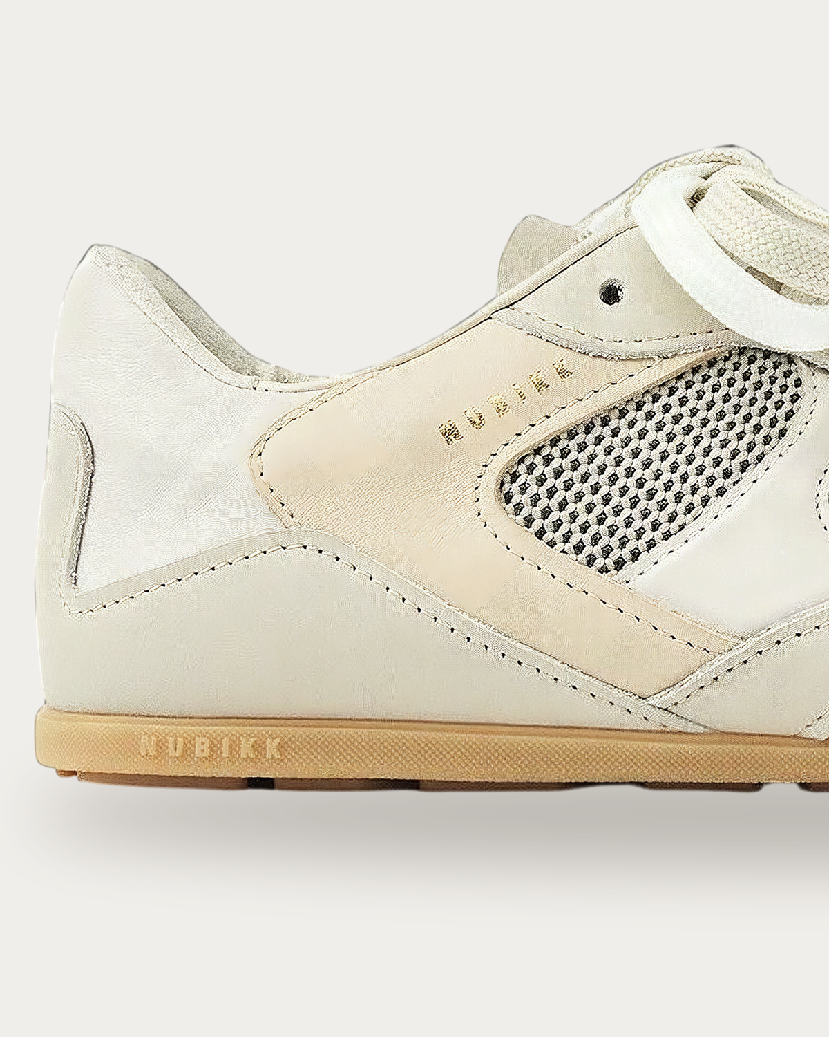 NUBIKK Riley Morgan Beige Combo Sneaker, heel detail