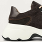 NUBIKK Ross Zay Dark Brown Suede Sneaker, heel detail