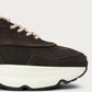 NUBIKK Ross Zay Dark Brown Suede Sneaker, toe detail