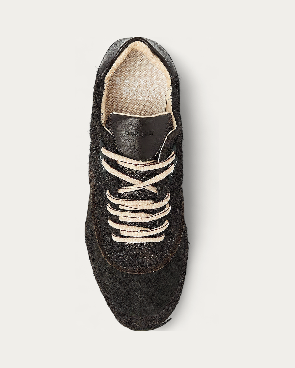 NUBIKK Ross Zay Dark Brown Suede Sneaker, top view
