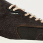 NUBIKK Ross Zay Dark Brown Suede Sneaker, upper detail