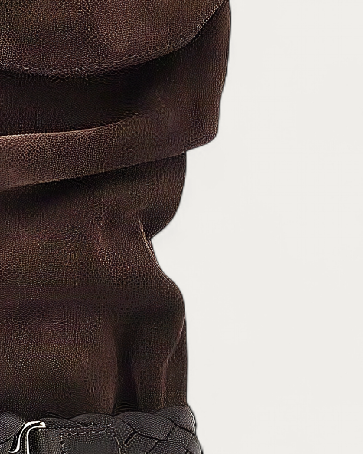 NUBIKK Sally Lynn Dark Brown Suede Ruffle Ankle Boot, upper detail