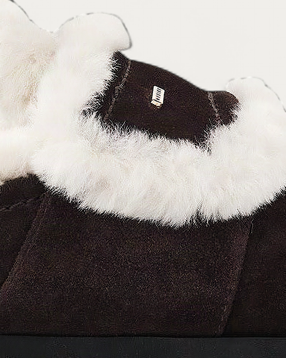 NUBIKK Teddy Espresso Suede Shearling Clog, upper detail