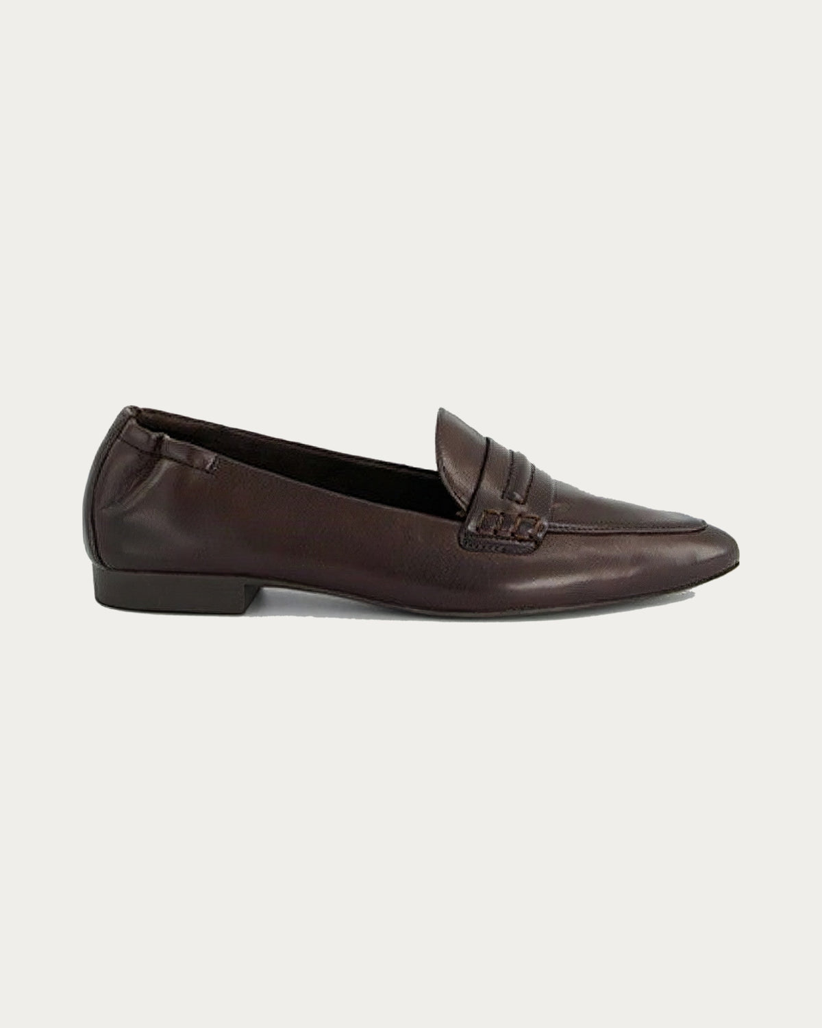 Paul Green Brown Penny Strap Ballerina Flat, side profile