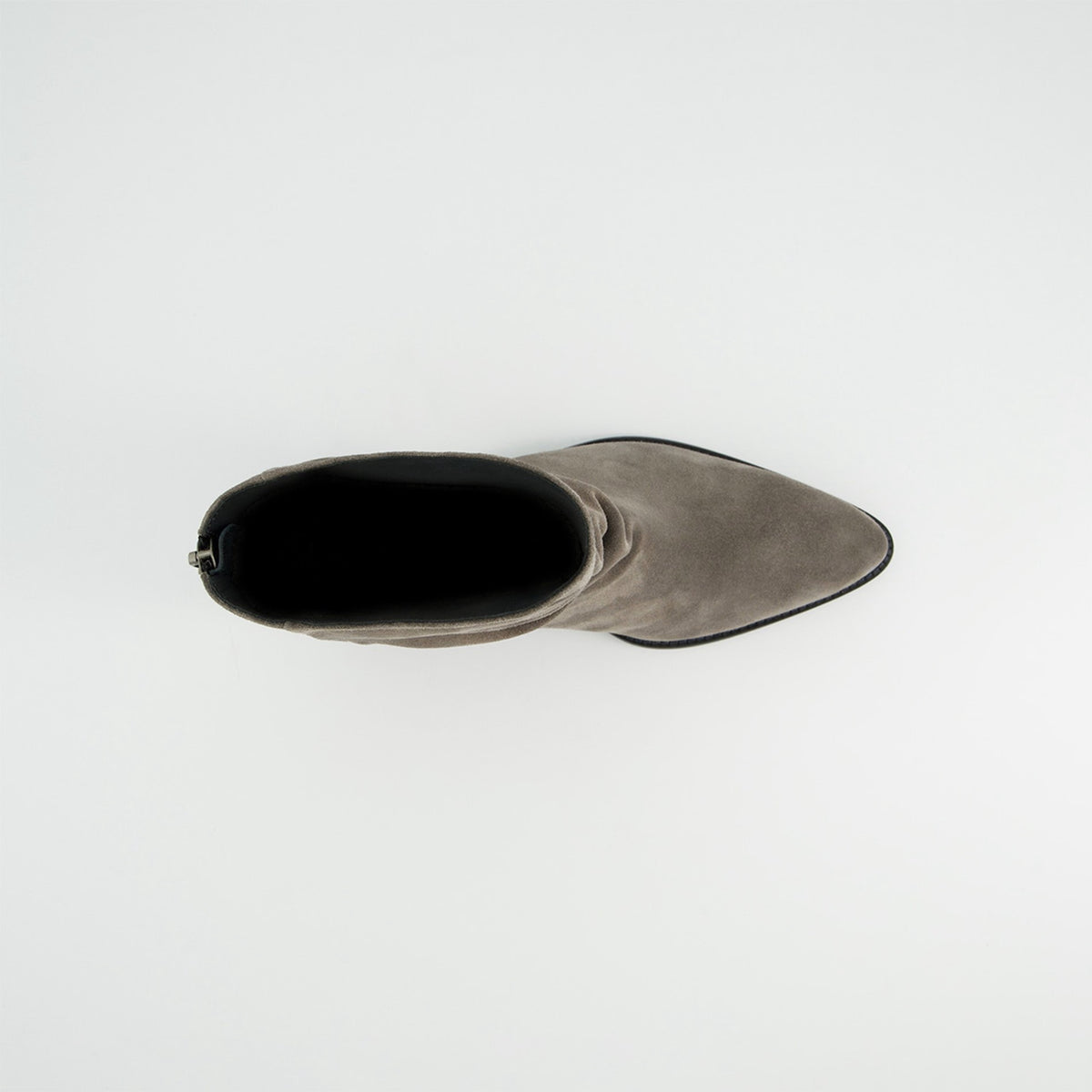 Paul Green Grey Soft Suede Heel Boot, top view