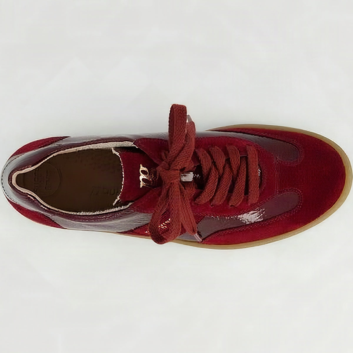 Paul Green Gum Sole Sneaker In Bordeaux, top view