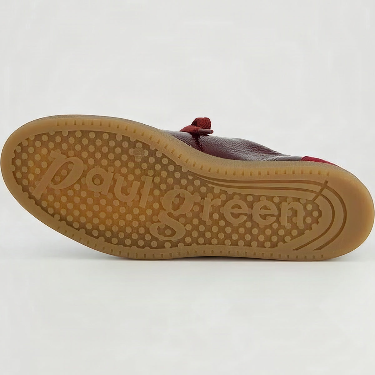 Paul Green Gum Sole Sneaker In Bordeaux, outsole